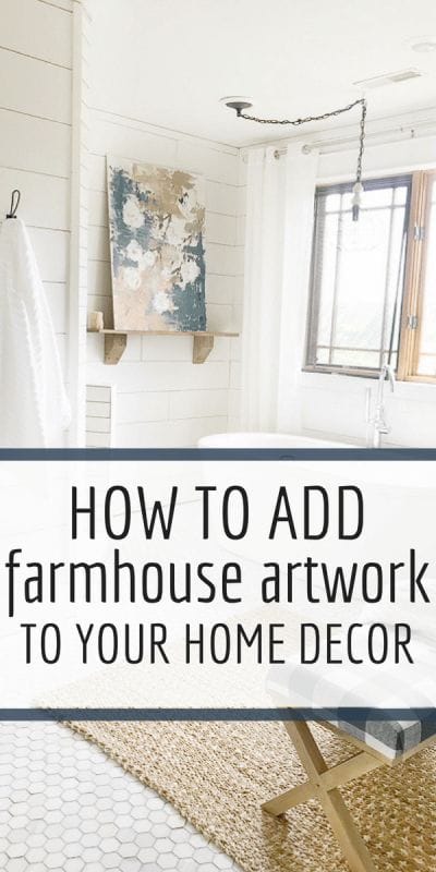 Add farmhouse artwork to your home with these simple tips and tricks. plus this amazing resource to find the perfect artwork for your home. #farmhouse #art #homedecor #farmhousedecor