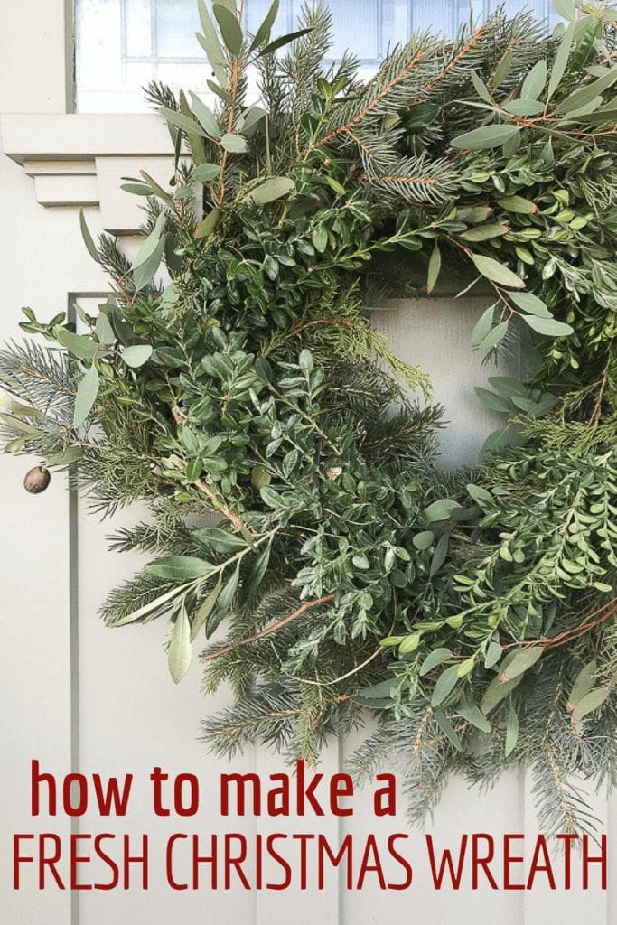 How to make the easiest fresh Christmas wreath from cuttings from your Christmas tree! #TwelveOnMain #christmas #christmasdecor #wreaths