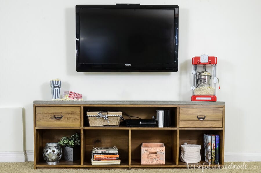 Build your own TV console and decorate around your TV
