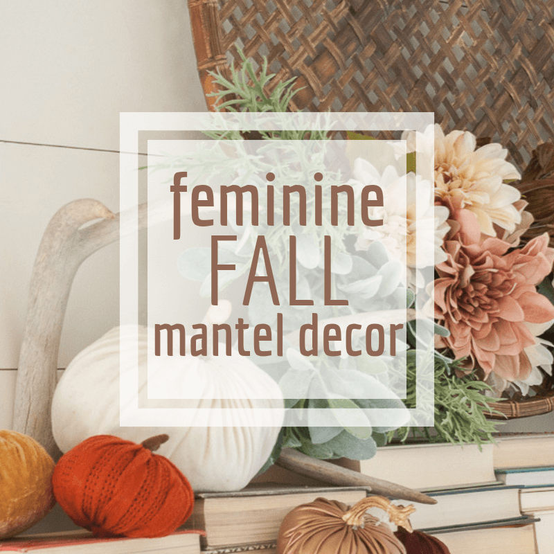Upcycled Fall Mantel Decor with Flowers, Books, and Pumpkins
