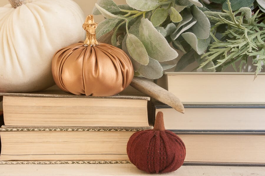 Gosh I am obsessed with this copper leather pumpkin!