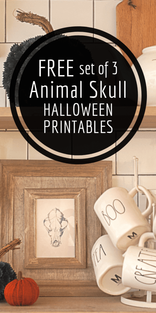 Add chic and stylish Halloween decor to your home with this set of 3 animal skull Halloween printables
