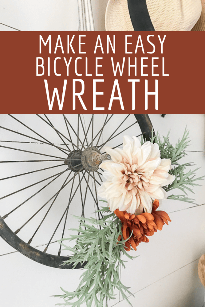 How to upcycle an old bicycle wheel into a stylish wreath for fall, spring or anytime!  Check out these easy tips!
