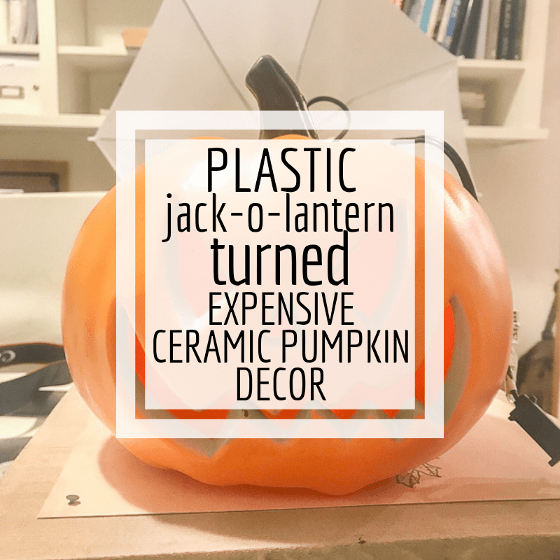 Update plain plastic jack-o-lanterns to add chic Halloween decor to your home!