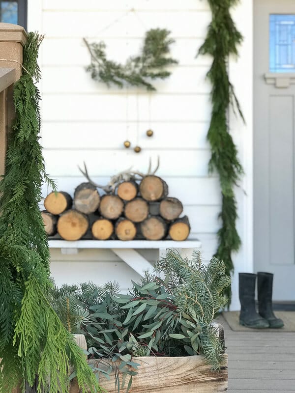 Scandinavian porch decor for Christmas