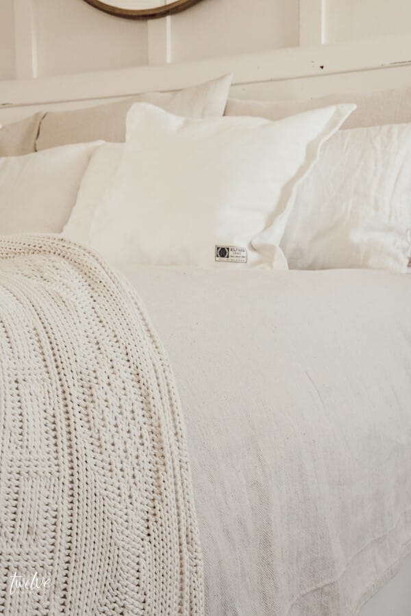 Try this 15 dollar farmhouse style bedding hack!