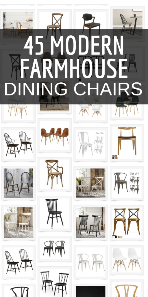 Looking for modern farmhouse dining chairs to add to your dining room furniture?  Check out this collection of over 40 modern farmhouse dining chairs that you will swoon over!