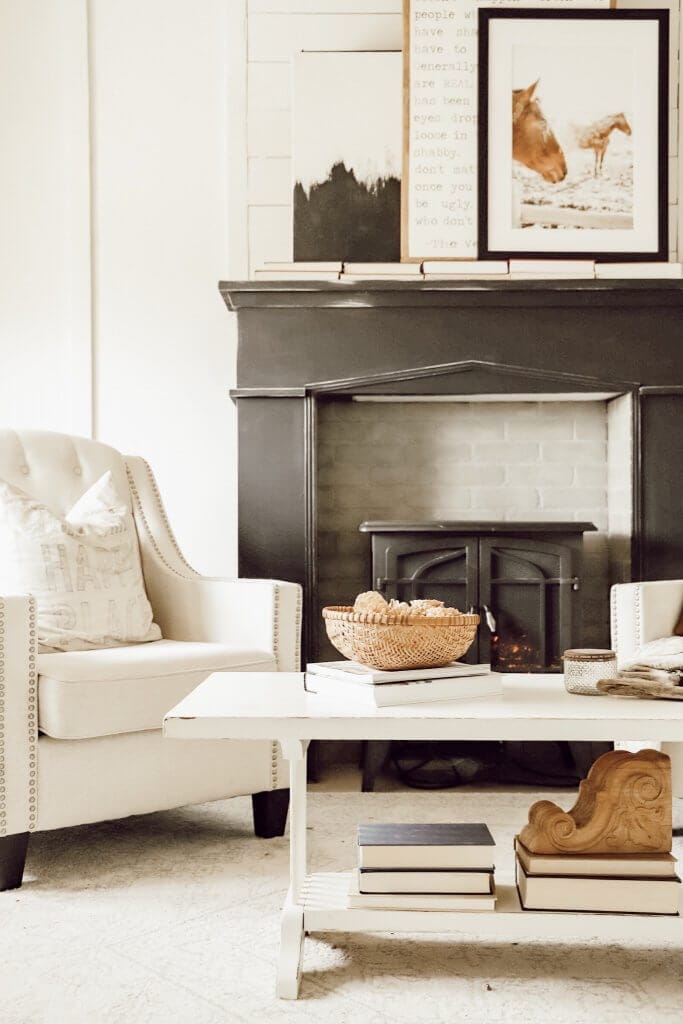 Love that fireplace! Check out how to distress furniture just like this with helpful tips and tutorials!
