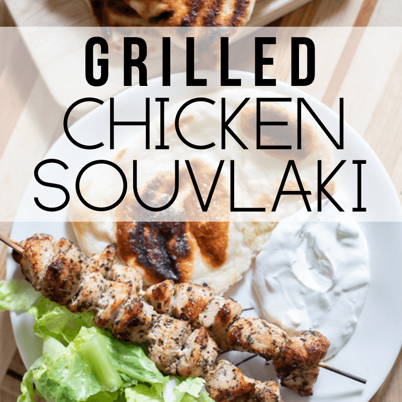 Chicken Souvlaki With Tzatziki Sauce and Greek Salad Recipe