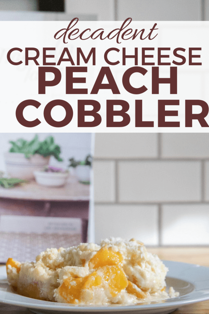 The ultimate combination of tart peaches, tangy cream cheese, and sweet white cake. This cream cheese peach cobbler is so delicious and easy to make!