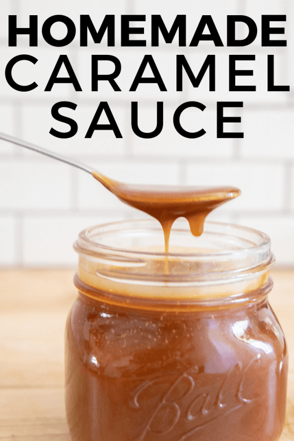 Homemade caramel sauce recipe.  Ooey gooey homemade caramel sauce?  Yes please!  Make this easy 3 ingredient caramel sauce right now!  Use it on ice cream, cakes, pies, or just with a spoon!  This is so easy to make and tastes so good, you will never go back to store bought!