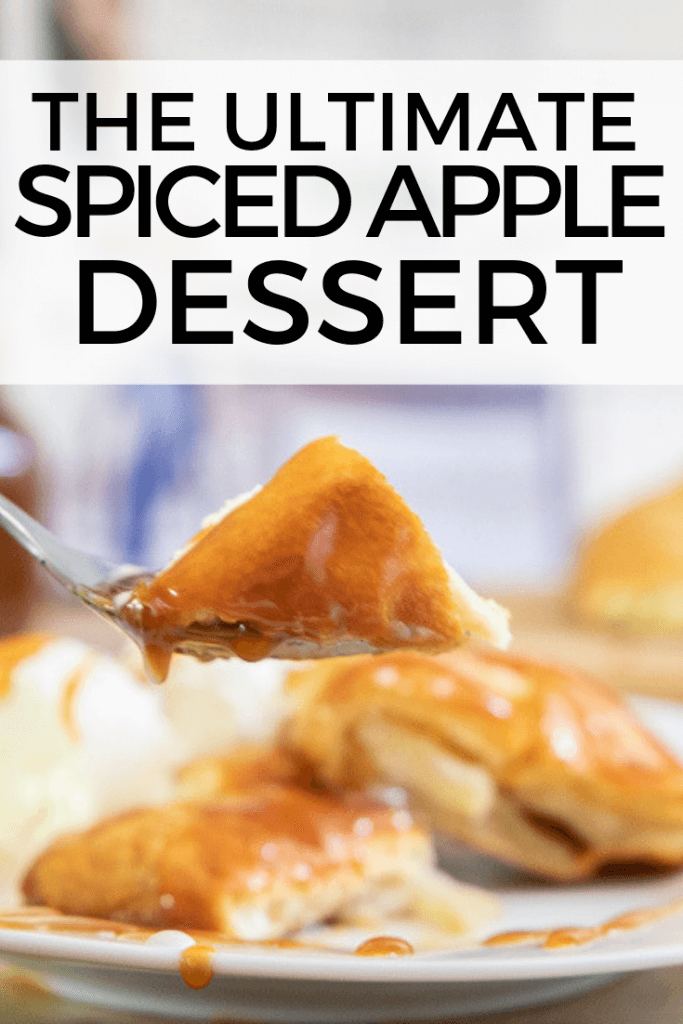 This is a great sweet treat to make for your family! With spiced apples, sweet cheesecake filling all wrapped up in crescent rolls! Top it with my favorite homemade caramel sauce recipe and some vanilla ice cream and you have the most decadent dessert in no time!