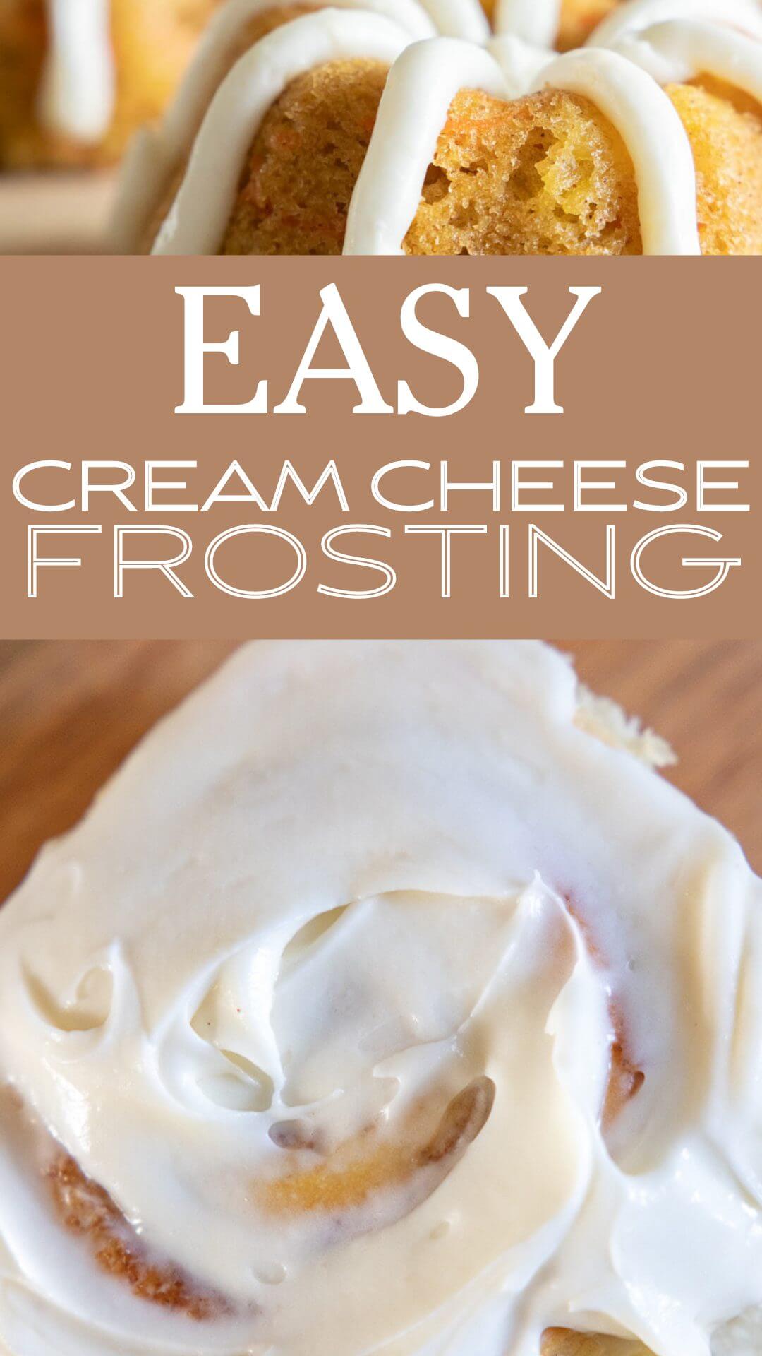 This is the yummiest frosting!  Make this cream cheese frosting recipe right now! It is good on cupcakes,  cakes, cookies, and cinnamon rolls! Its delicious and so easy to make! It is a versatile frosting that can be used for some many different desserts.