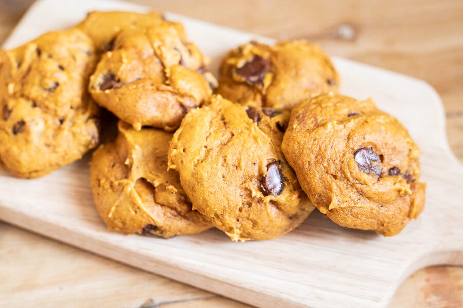 Pumpkin Cookies With Chocolate Chips - Homebody Eats
