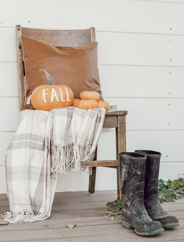 Decorating with pumpkins using Cricut vinyl decals that you can make yourself!