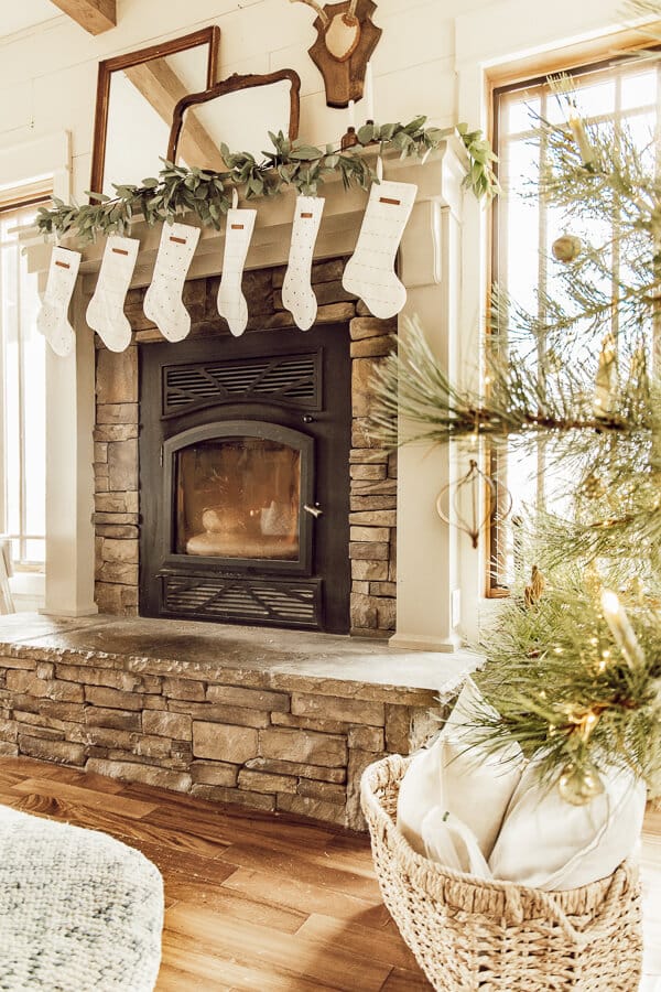 How to Paint a Stone Fireplace with a Paint Sprayer - Twelve On Main