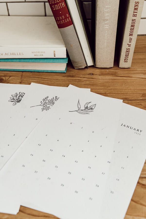 Stylish 2020 printable calendars