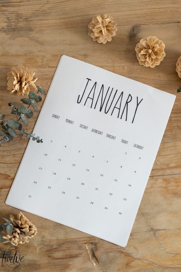 Rae Dunn inspired 2022 printable calendar for FREE! Click here to get access to tons of free printables including this 2022 printable calendar and many more!