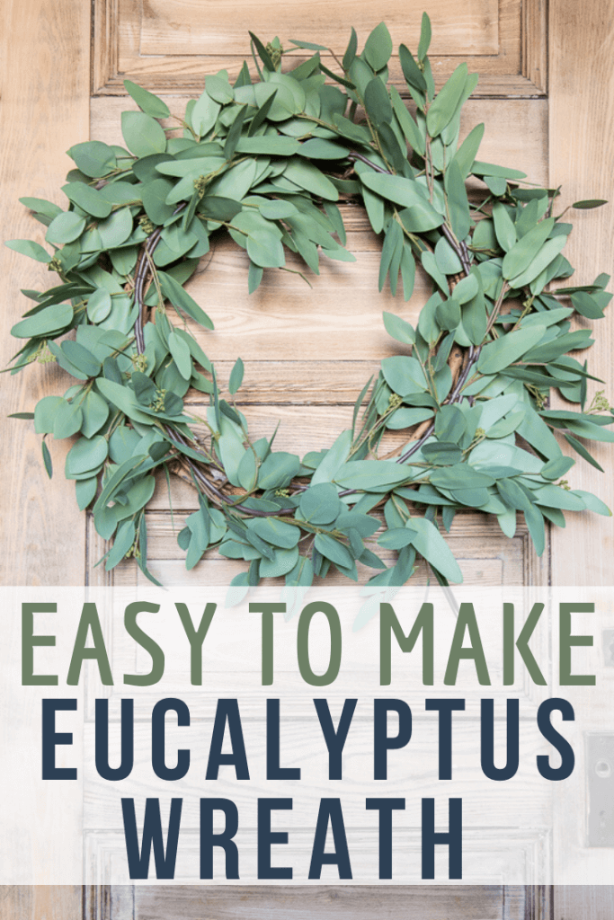 Make this gorgeous faux eucalyptus wreath for spring, summer or all year long. This wreath takes less than 10 minutes to make and looks amazing! The best part is you can disassemble and change it out for different seasons. It is a great budget friendly way to have gorgeous wreaths in your home!