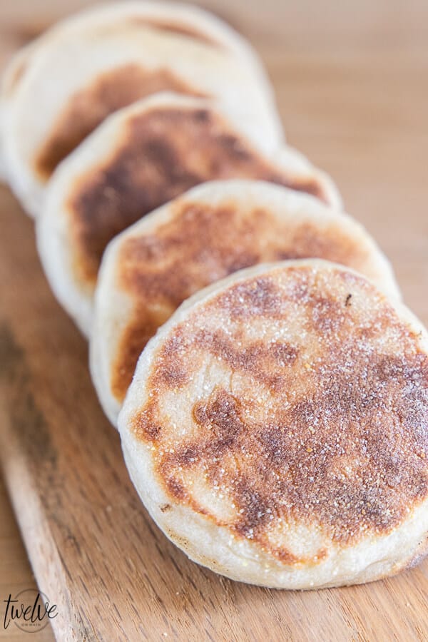 Get this amazing sourdough English muffin recipe right here!