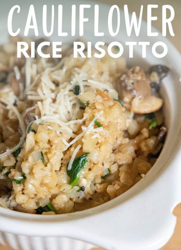 Make the most amazing cauliflower rice recipe! This cauliflower rice risotto is easy to make, packed with flavor and is so good for you!