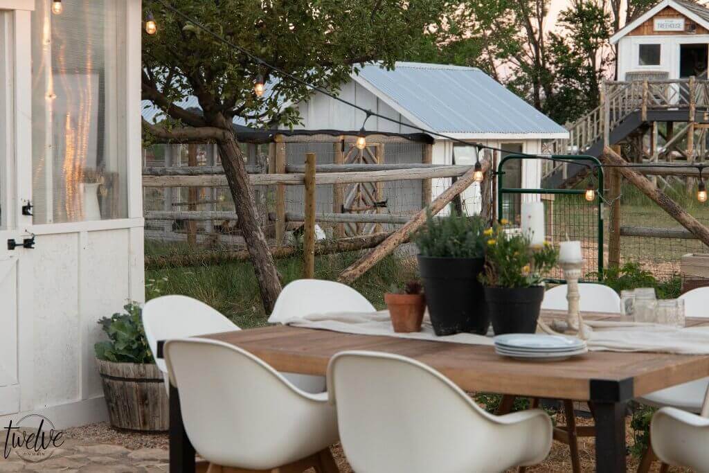 How about creating an outdoor dinner party nestled in the garden, with a gorgeous greenhouse as a backdrop and place to keep the food. Check out this amazing outdoor dining experience and more outdoor dining ideas!