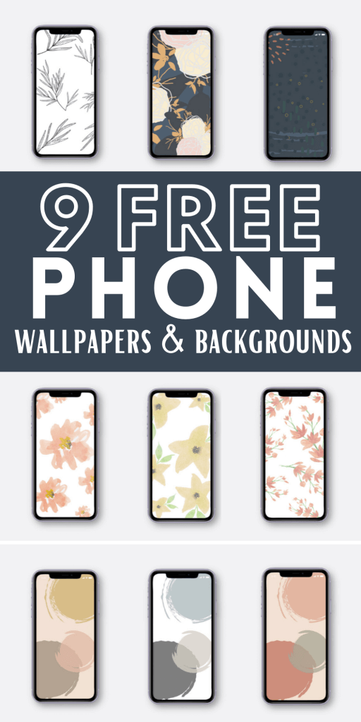Get these 9 free phone wallpapers and backgrounds! Can be used for iPhones, iPads, and more!  These are stylish and are perfect for customizing your phone!
