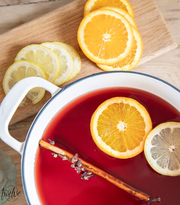 This wassail recipe with cranberry juice and essential oils is so easy to make, tastes amazing, and will have your friends asking the recipe!
