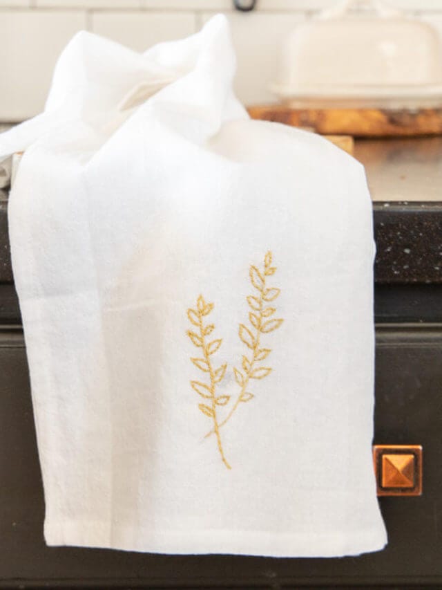 Easy DIY Embroidered Tea Towels