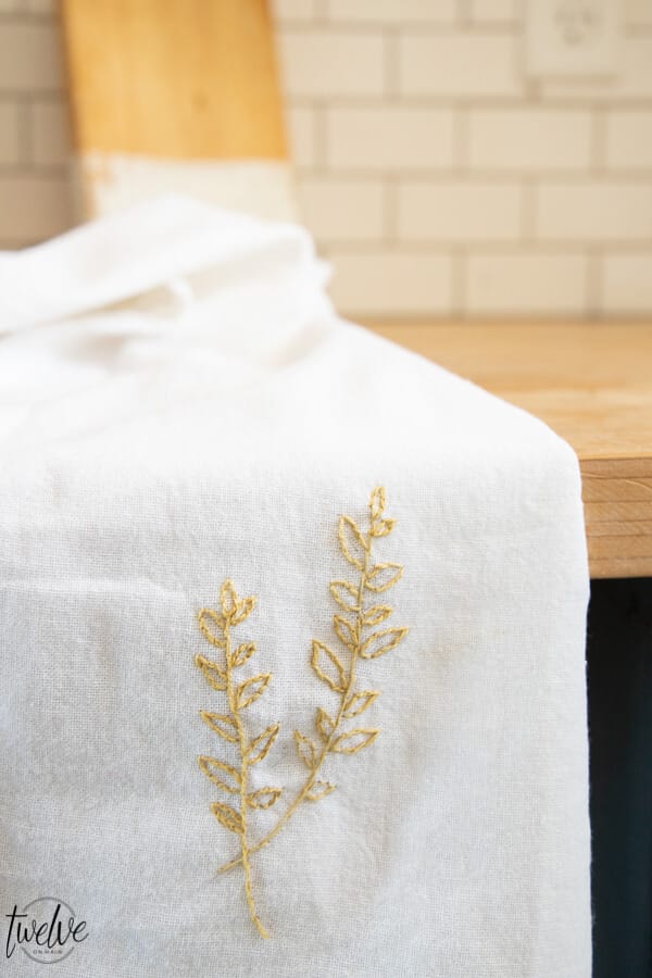 How to Embroider Tea Towels - Cutesy Crafts
