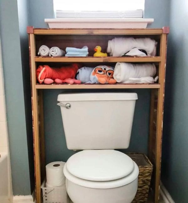 Over 40 amazing over the toilet storage ideas, with actionable tips, inspiration pictures, and products perfect for your space.