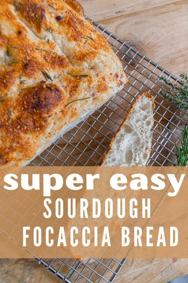 Make this incredibly easy sourdough focaccia bread today! This is by far my families favorite bread, it is easy to make and tastes amazing!