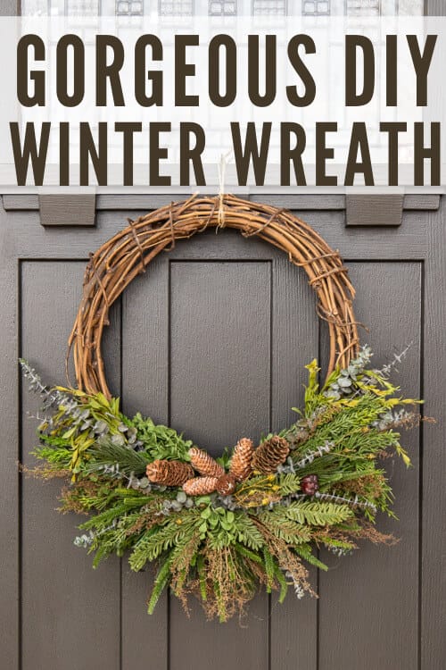 How to make a gorgeous winter wreath perfect to use all season, well into the spring. This is a full tutorial with video on how to make one! It is the perfect wreath for Christmas and all through the winter season.