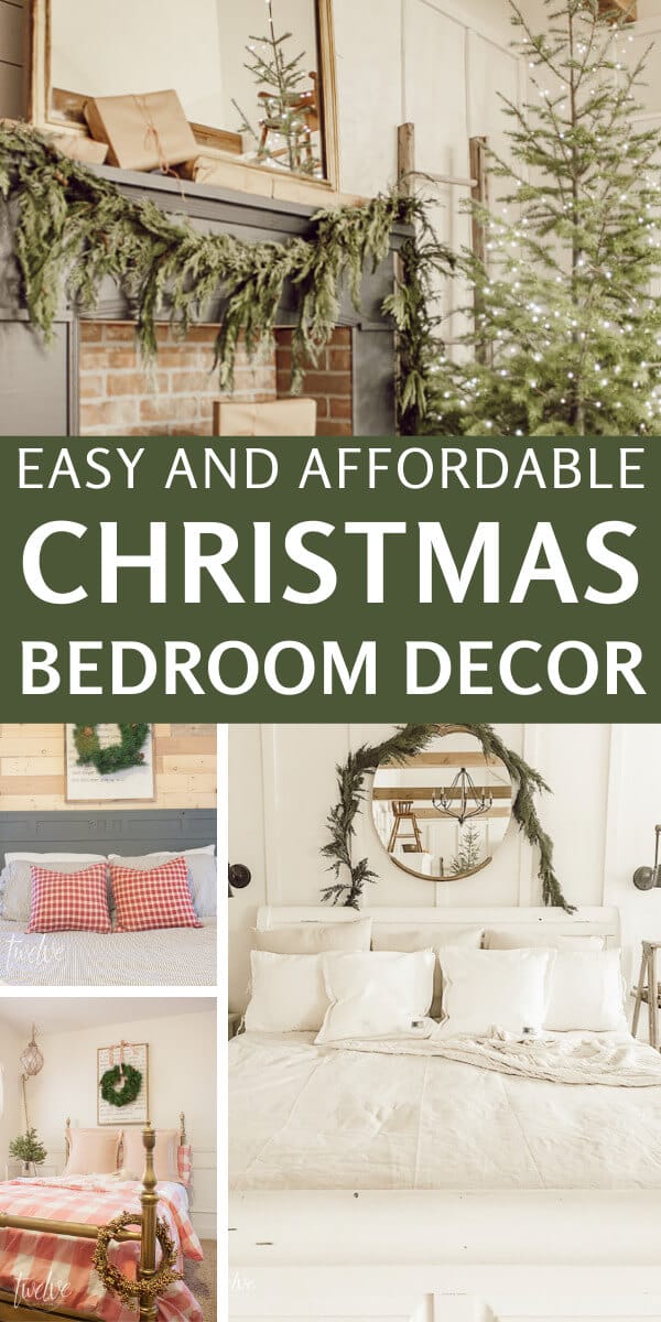 Easy Christmas bedroom decorating ideas that will cozy up your space in no time.  Go all out or go simple, and its all affordable.