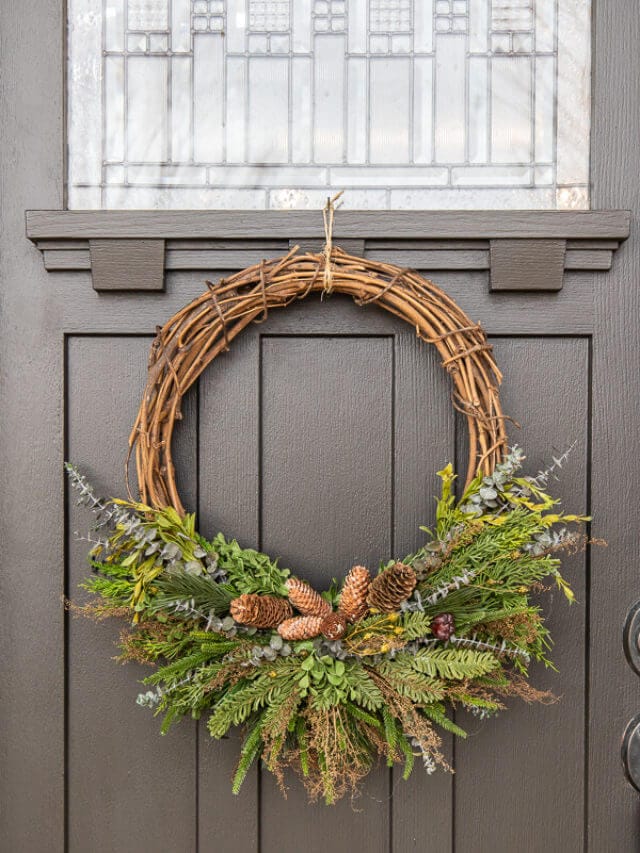Gorgeous Winter Door Wreath Tutorial