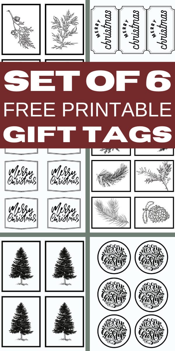 Gorgeous FREE printable gift tags! A set of 6 different printable pages perfect for your Christmas presents!
