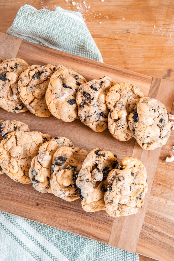 Amazing cookies and cream cookies with Oreos, milk chocolate chips and white chocolate chips.  These are easy to use and a crowd favorite!