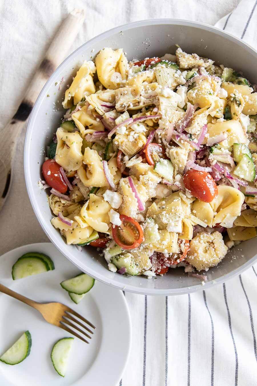 The Best Greek Tortellini Pasta Salad - Twelve On Main