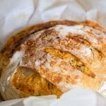 Easy Sourdough Bread Recipe with Herbs, Garlic and Sharp Cheddar