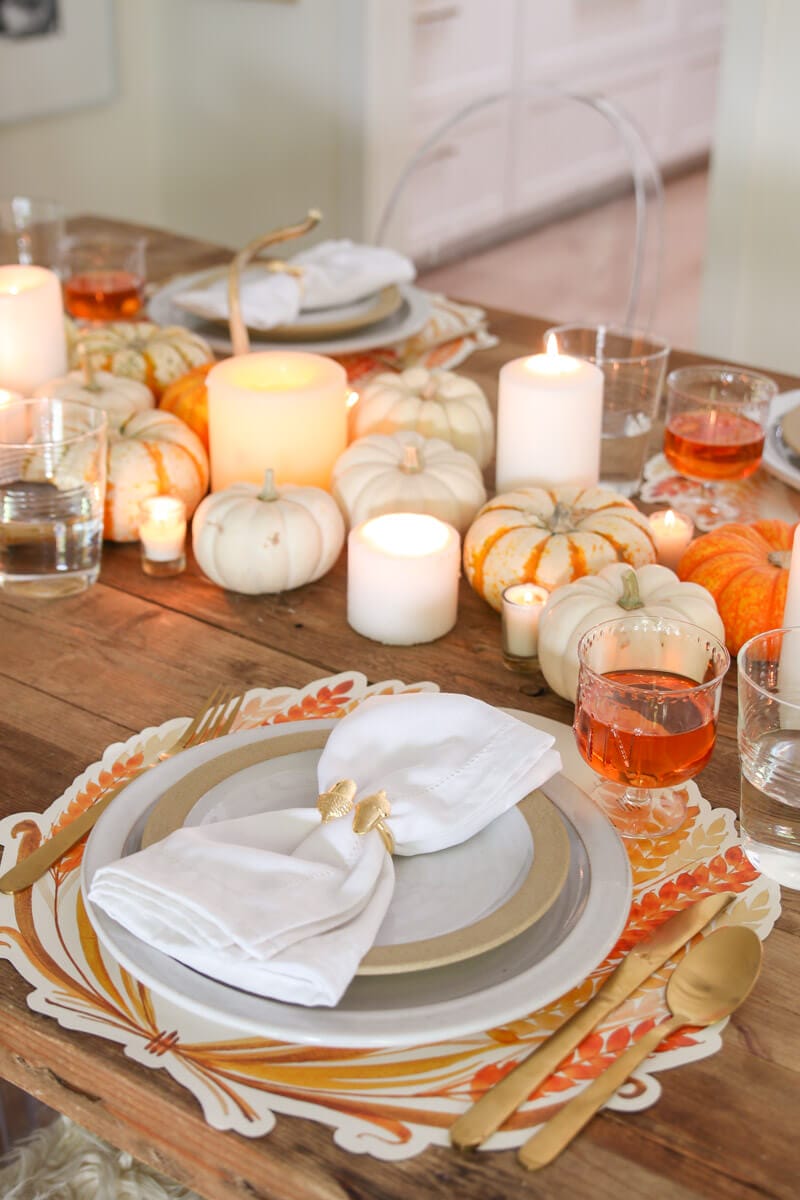 How To Set a Thanksgiving Table in Warm Fall Colors - Sanctuary
