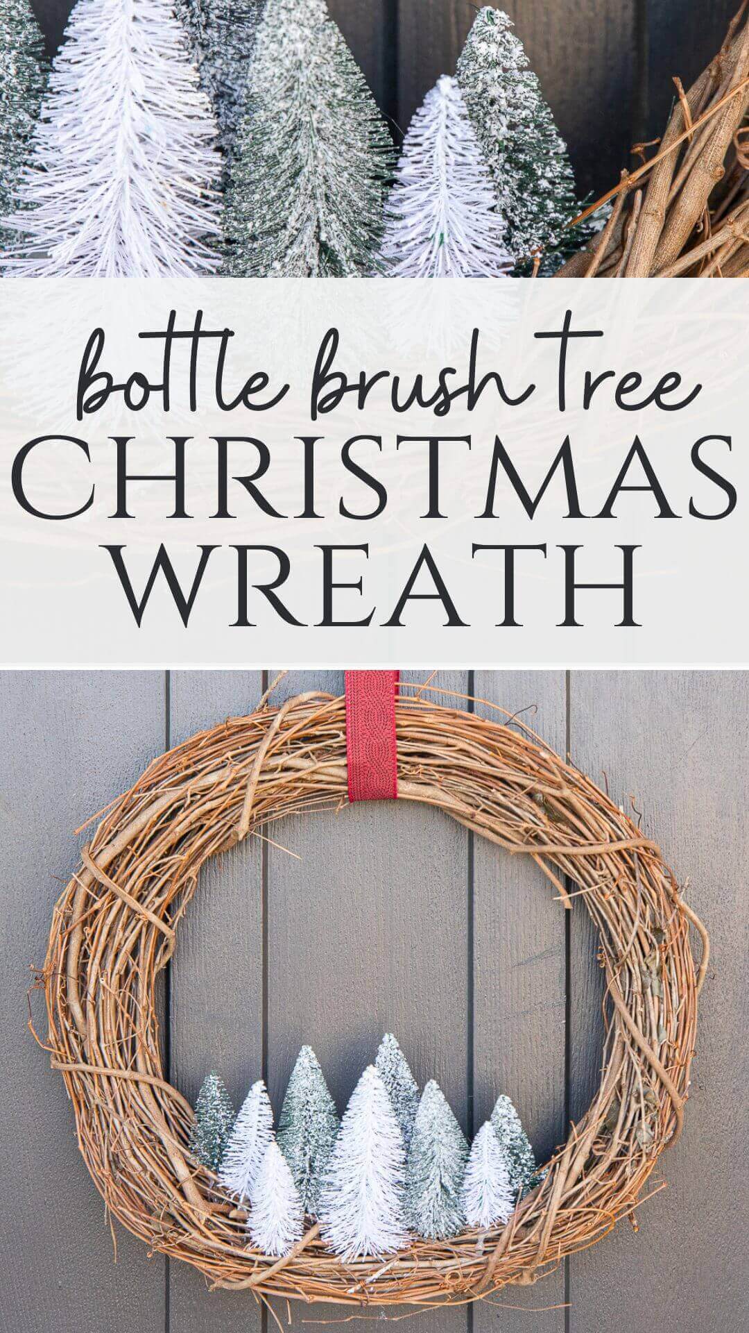 DIY Bottle Brush Tree Wreath - Design Improvised