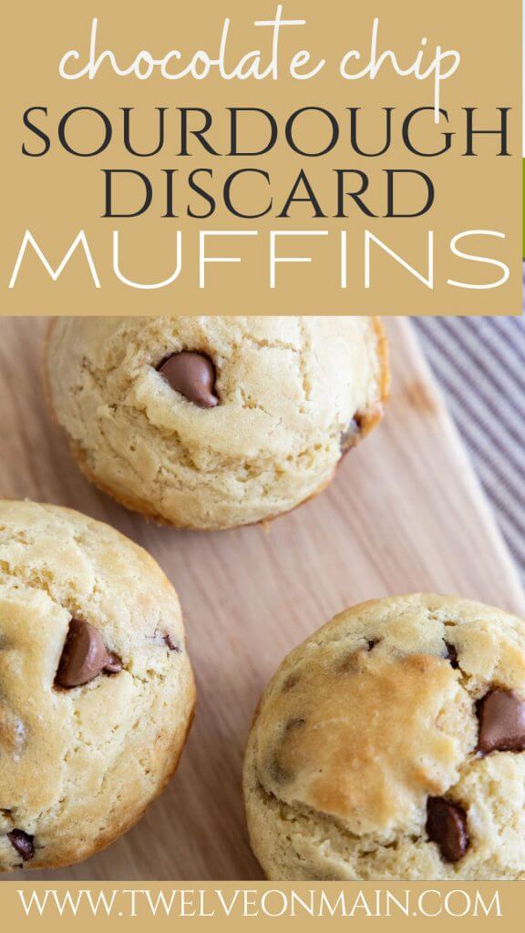 Easy to make sourdough discard chocolate chip muffins! Enjoy these light and fluffy muffins with an amazing flavor of sourdough and chocolate