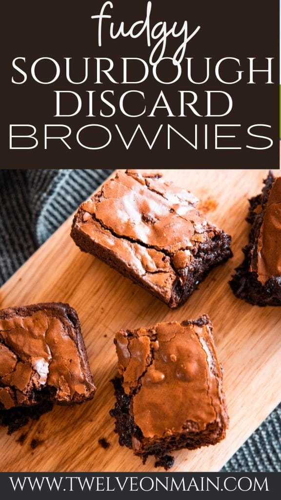 Easy recipe for the best fudgy sourdough discard brownies. These sourdough brownies are amazing! They are easy to make too! With a deep chocolatey base and  t touch of sourdough tang, this gooey and fudgy sourdough brownie recipe is the perfect balance, is easy to make, and tastes amazing!