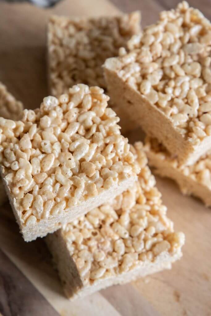 These are the ultimate rice crispy treats! With a couple ingredients you wouldn't think of, they make regular rice krispy treats more delectable and elevate a simple treat!