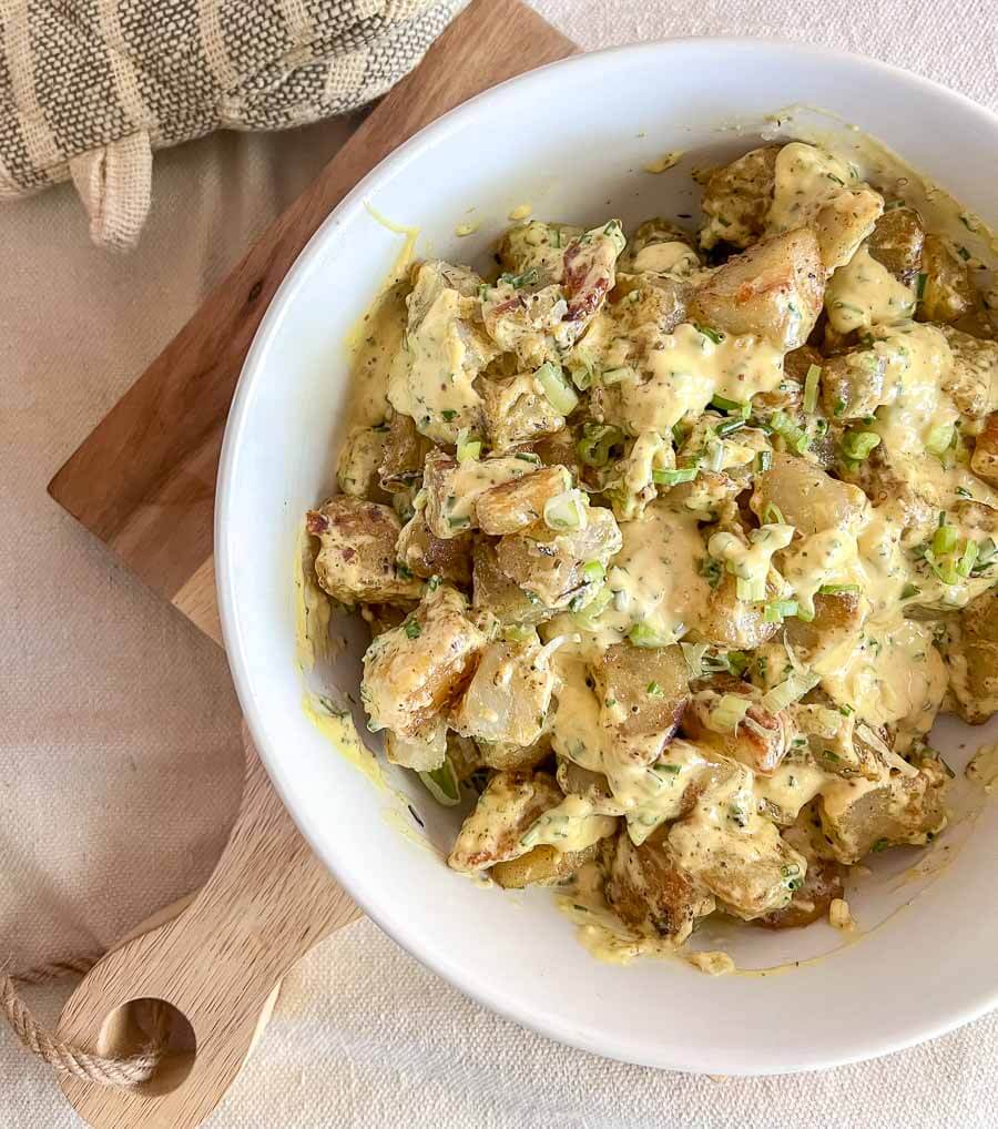 This warm potato salad recipe is the perfect side for any barbecue, pot luck or get together! Its simple and so flavorful!