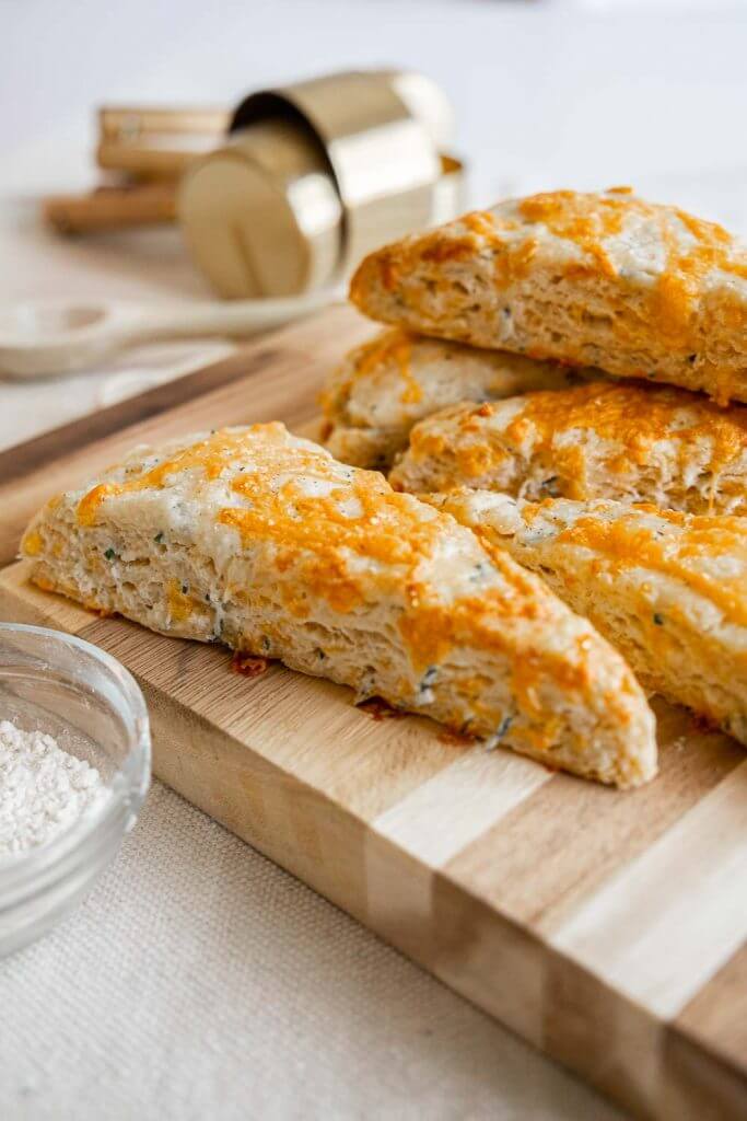 Make these amazing sourdough scones with cheddar cheese and chives. These sourdough discard scones are so easy to make!