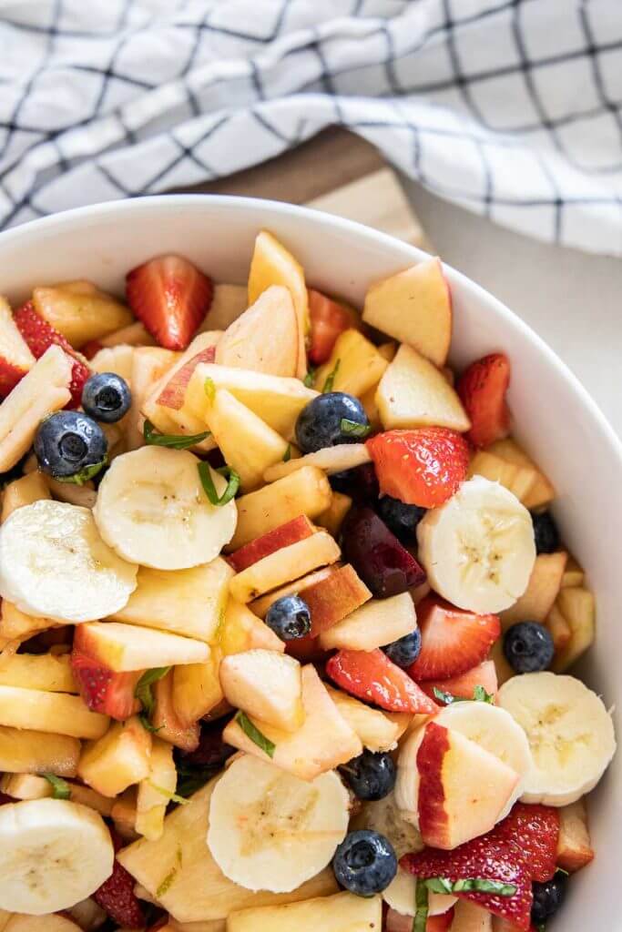 Make this easy late summer fruit salad with all the amazing fruit that is in season. With only a few ingredients, you can make this anytime.