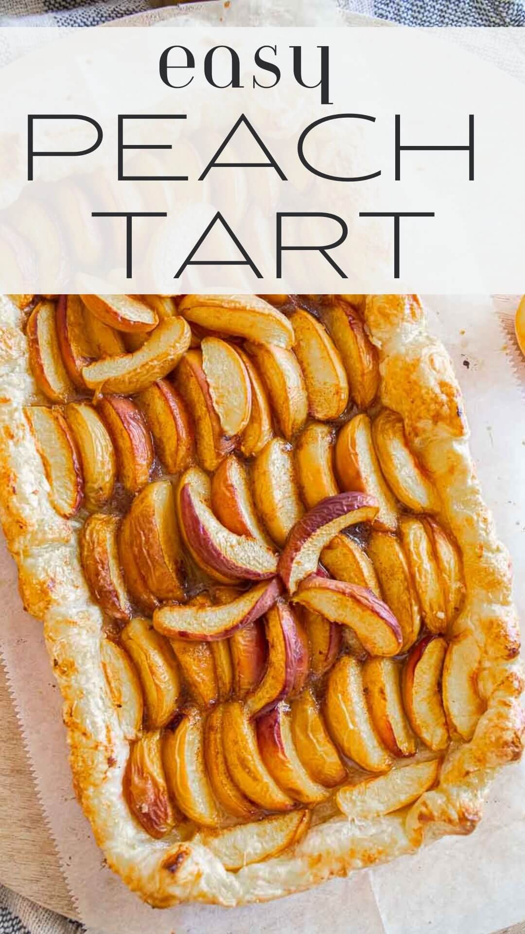 Make this easy peach tart using puff pastry ASAP! This peach puff pastry dessert is the perfect balance of sweet, buttery, tart goodness!