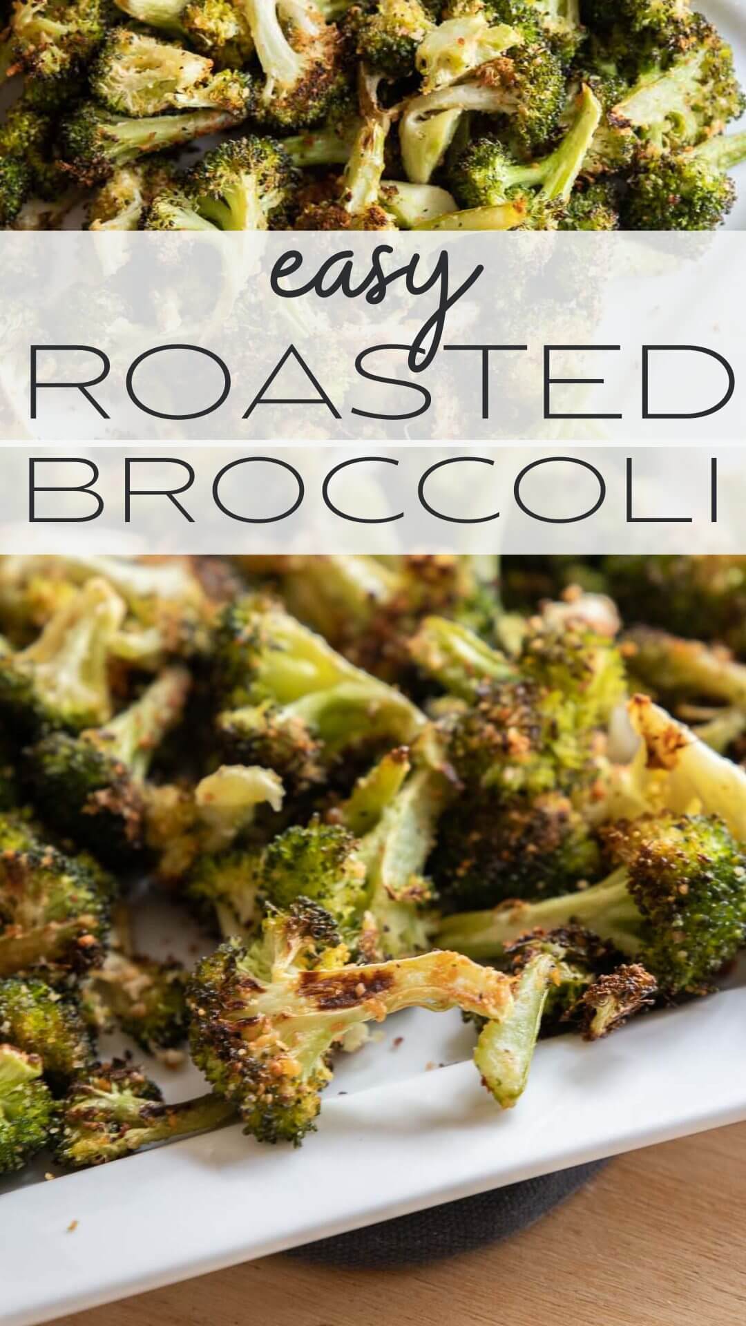 Make this easy roasted broccoli with parmesan as your next side dish. This is an easy side dish that can be made in about 25 minutes!