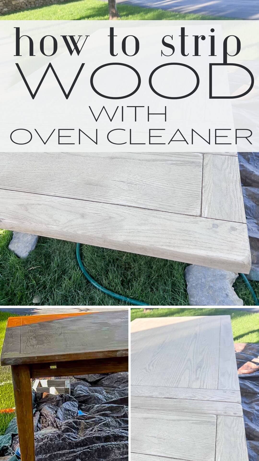 How to strip wood with oven cleaner with these easy steps. Oven cleaner on wood?  It works and its so easy! Check this DIY out.